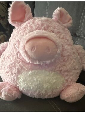 Plush Pink Pig Stuffed Animal with Cream Belly - Soft Cuddly Toy